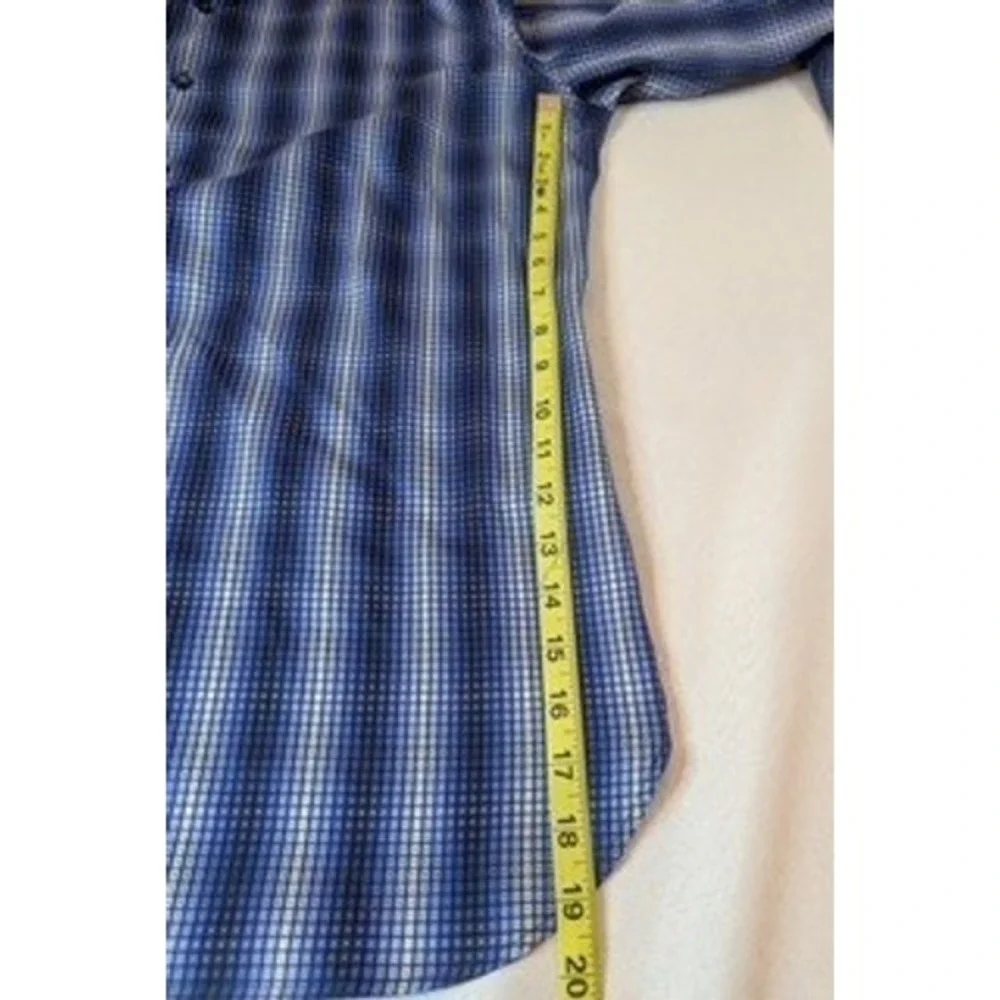 Hammer Made‎ Men's Blue square Patterned Long Sleeve Dress Shirt Size 42 16.5